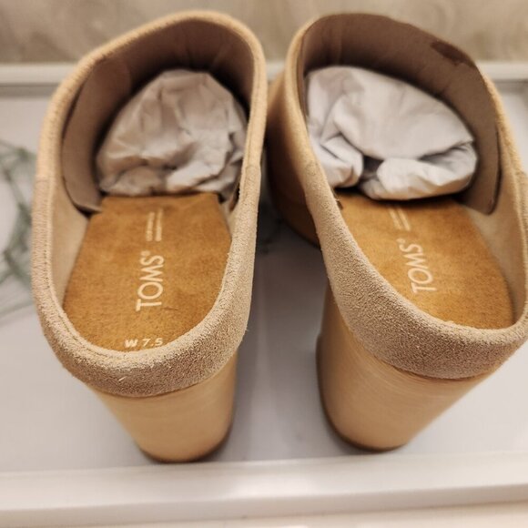 TOMS "Florence" Honey Beige" Suede Block heeled mules. NIB. Size: various - Picture 9 of 15